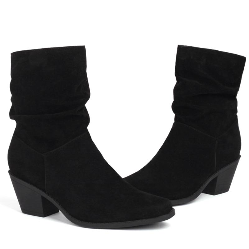 Women's Ankle Boots 2025 Spring Faxu Suede Black Brown Fashion Low Heel Autumn Winter Motorcycle Short Boots Ladies Comfortable