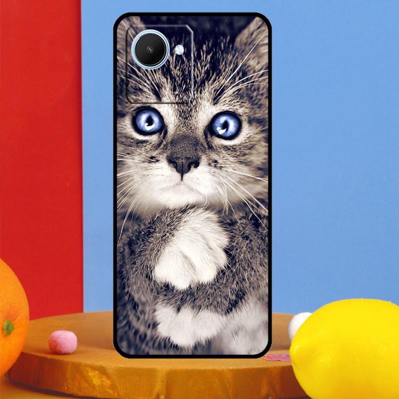 Black Cat Staring Eyes For Realme GT5 GT Neo 6 9 10 11 12 Pro Plus C21Y C25s C30 C31 C33 C35 C51 C53 C55 C67 Case