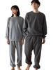 Nutopia Sweatshirt Loose LL Men's Fleece-Lined Set, Autumn/Winter Loungewear, Fit, Unisex, Warm, Soft, Fleece-Lined, Charcoal,