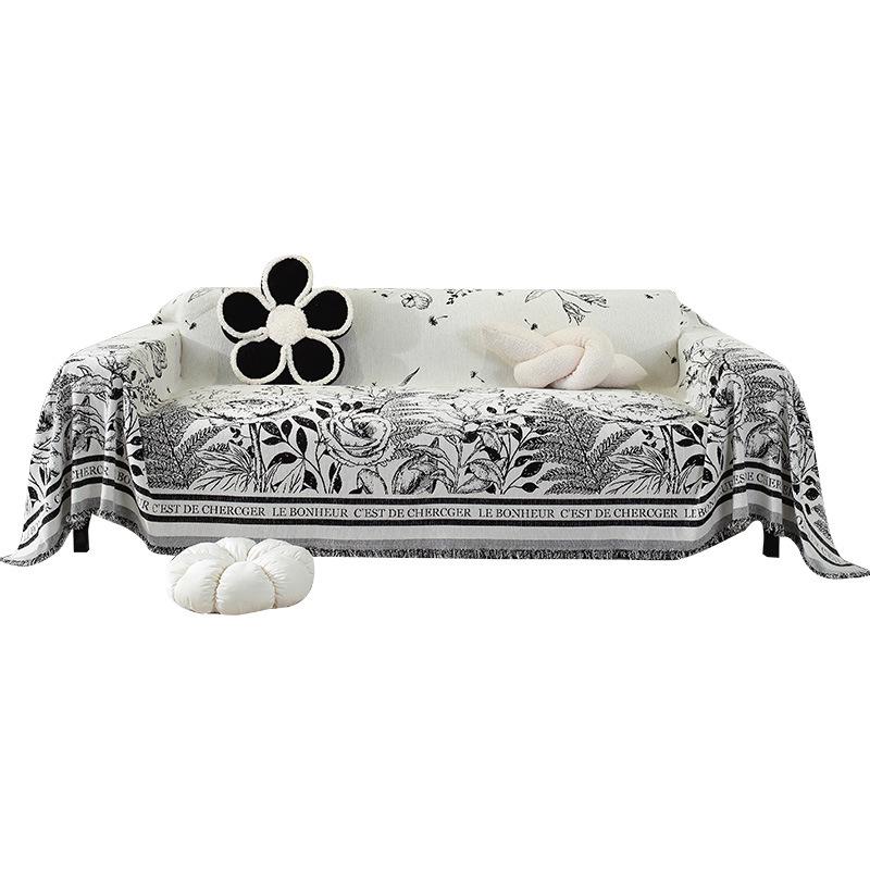 Pastoral Chenille Sofa Cover: Thick, Full-Coverage, Anti-Scratch Slipcover for All Seasons