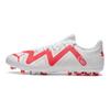 Puma Future Play Round Toe Comfortable Mg (Rubber Short Stud) Soccer Shoes Men Soccer Shoes White Red 107380-01