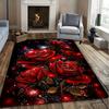 VIKAMA Valentine's Day Rose Flower Carpet Sofa Coffee Table, Living Room, Bedroom Bedside Rug, Mother's Day Holiday Decoration