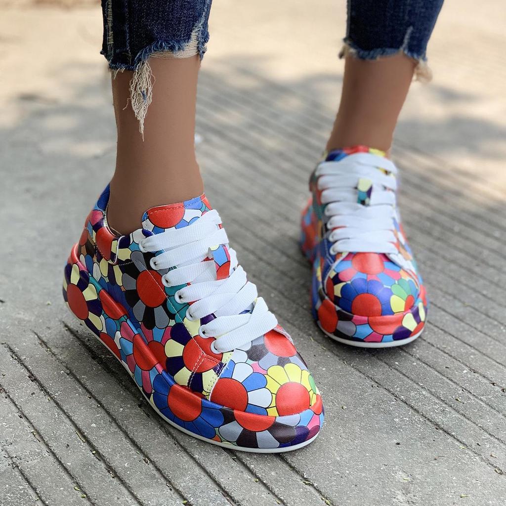 New Fashion Lace-Up Sports Shoes: Round Toe, Thick Sole, Size 43, Casual Couple Style for European and American Markets
