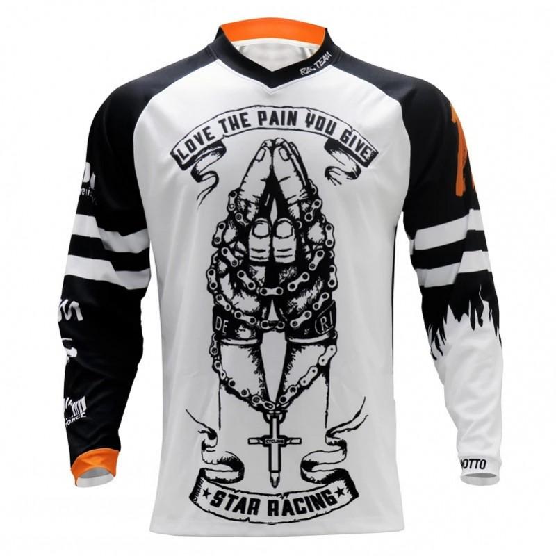 Mens Quick-Dry Breathable Moisture-Wicking Long Sleeve Cycling Jersey Mountain Biking Downhill Skating Off-Road Motorbike