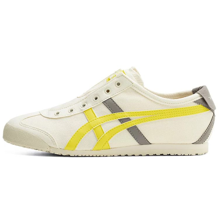 ONITSUKA TIGER Mexico 66 Comfortable Leather Lightweight Durable Low-Top Running Shoes Women Sneaker White Yellow 1182A087-750