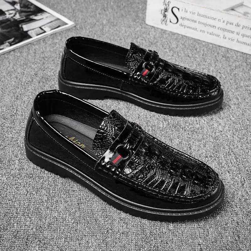 Skoletter Skinnsko for Menn Nytt i Mote 2024 Mann Fritidssko Klassisk Original Elegant Høy Kvalitet Fottøy Tilbud Vanlig PU