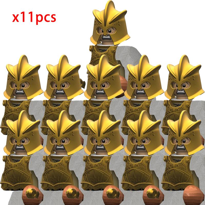 MOC Creative Medieval Game Valley Kinghts Ailin Guard Figures Warrior Armored Soldiers Army Weapons Helmet Blocks Bricks Toys
