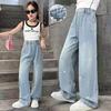 Pantaloni Estivi Larghi in Denim Tencel per Ragazze Taglia Media-Grande 2026
