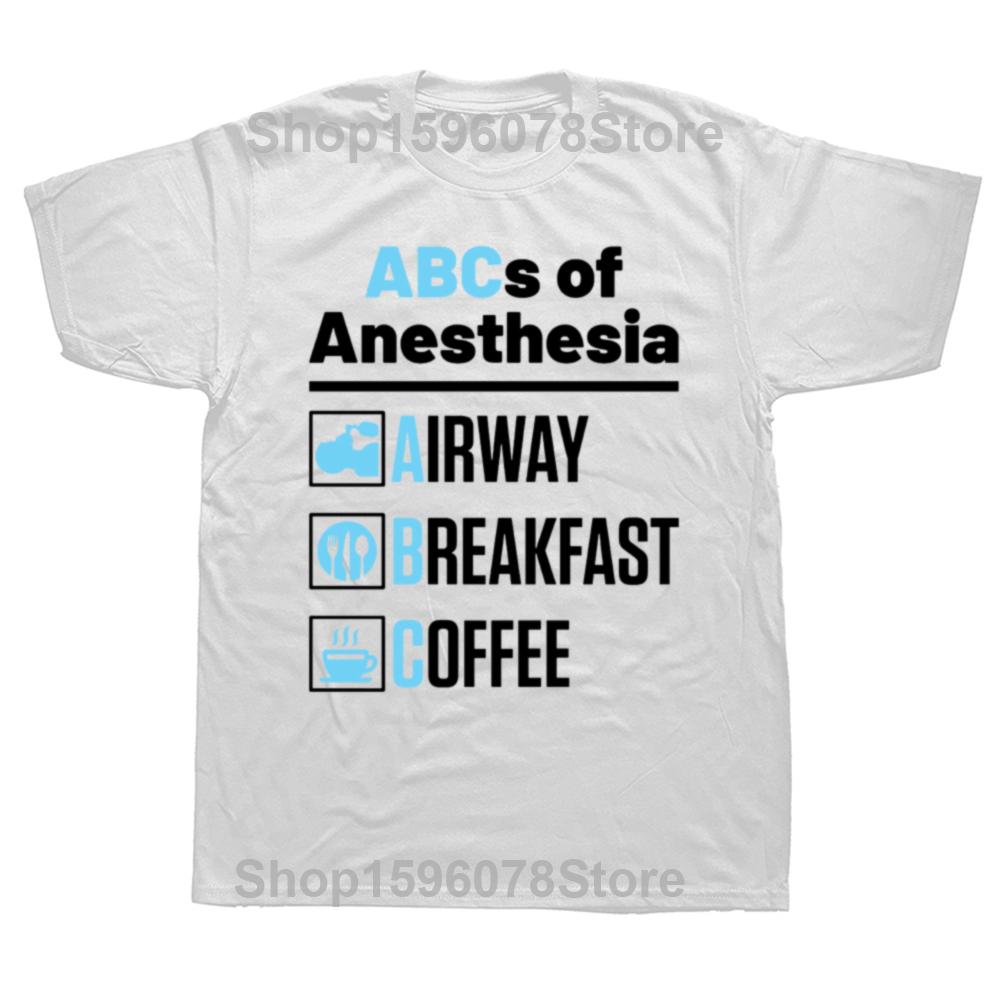 Anestezist Anestezie Doctor Asistentă Amuzant ABC-urile Anesteziei Tricou Esențial Bumbac Retro Vintage Mânecă Scurtă