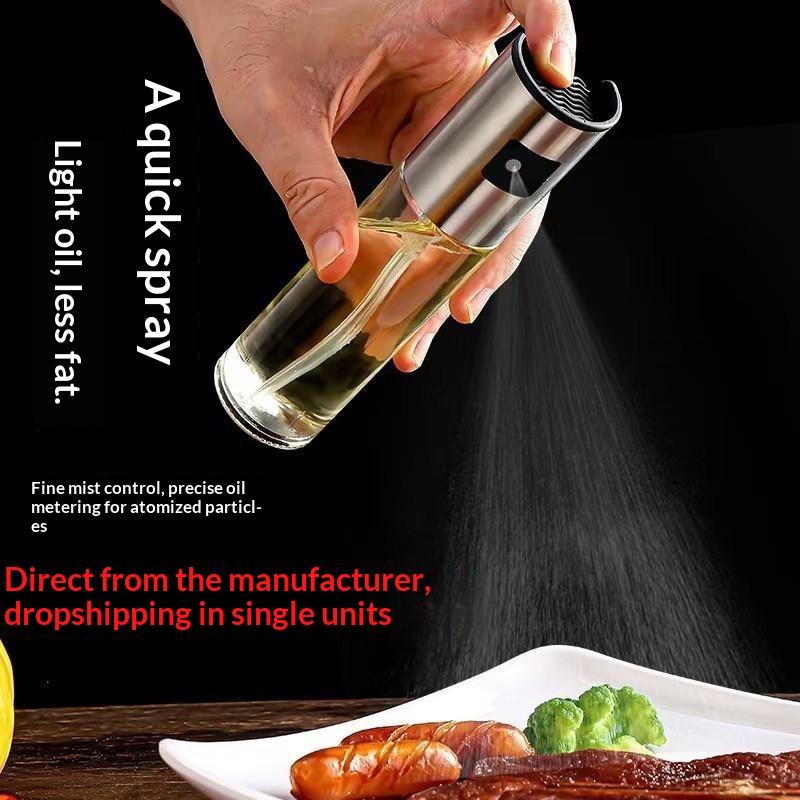 Hot BBQ Baking Olive Oil Spray Bottle Oil Press-type Spray Glass Bottle Spray Bottles BQ Sprayer Seasoning Bottle Kitchen