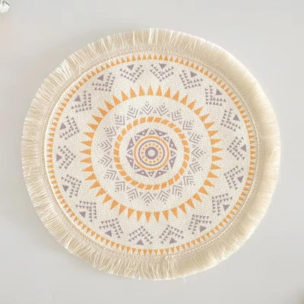 Romantic Bohemian Placemats Round Coaster Cotton Pad Heat Insulation Mat  Wedding Table Decor