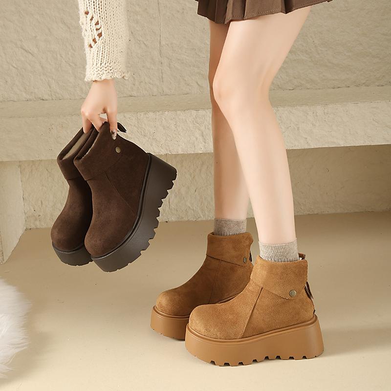 TUINANLE Newest Women Winter Snow Boots Slip on Short Boots Comfort Ankle Boots Faux Fur Lining Plush Boots