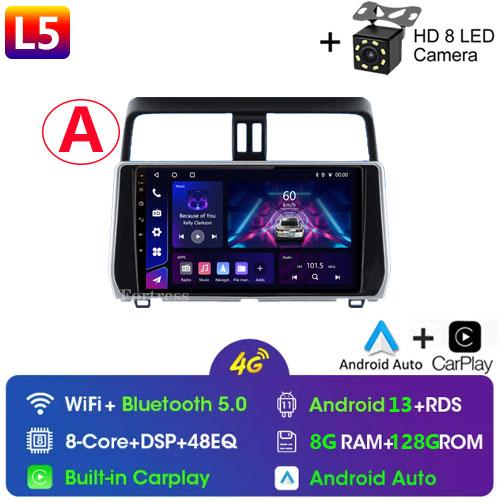 For Toyota Land Cruiser Prado 150 2018 2019 - 2022 Carplay 360 Camera Auto Android 13Car Radio Multimedia Player GPS Stereo Wifi