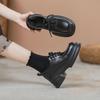Damen 2025 Frühling Britischer Stil Dicksohlige Lackleder Plateau-Loafer, Höhenverstärkende Vielseitige Schnürschuhe