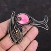 Thulite Pendant Copper Wire Wrapped Pendant Gemstone Pendant Thulite Copper Jewelry Gift For Wedding Handmade Fish Pendant Wire Wrap Jewelry