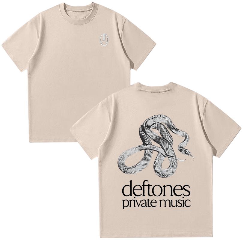 Deftones Private Music T Shirt Rock Music Band Tees Summer Metal Crewneck Breathable Short Sleeve Unisex Fashion T-Shirt Cotton