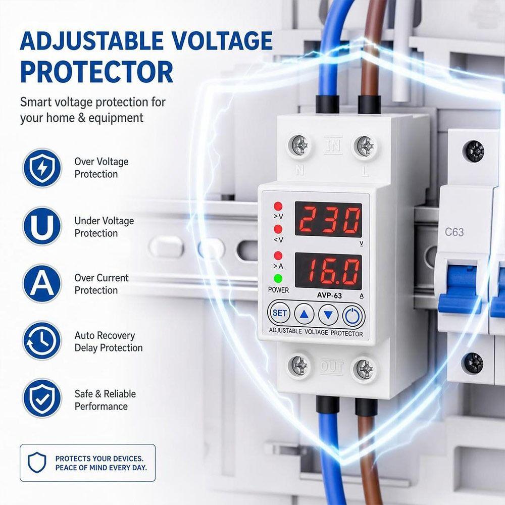 Automatic Reset Automatic Voltage Protector Voltage Monitoring Relay Distribution Panel Protection
