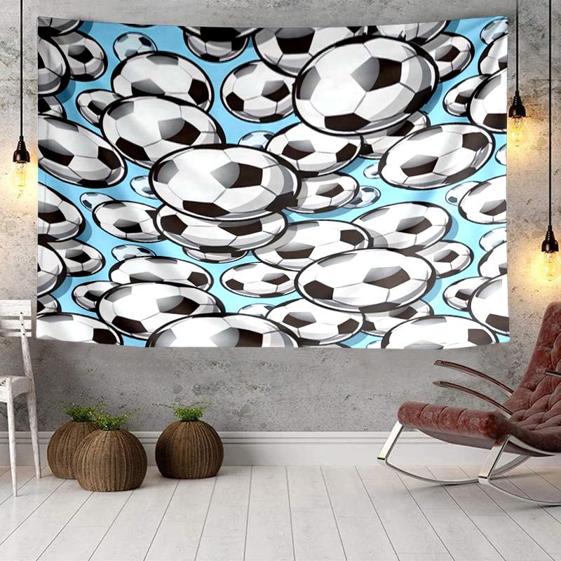 Soccer Ball Pattern Background Tapestry Room Decoration Wall Hanging for Living Room Bedroom, dormitory, Birthday and Christmas gifts