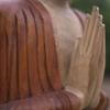 Buddha Statue Thinking Hand-Carved Suar Wood 25cm