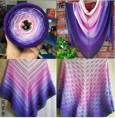 300g/pcs Colorful Pure Cotton Cake Gradient Cotton Rainbow DIY Scarf Shawl Skirt Wool Yarn Crochet