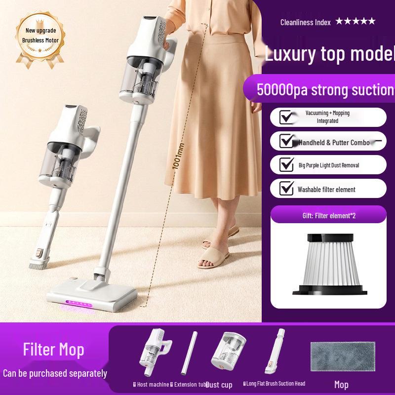 2-in-1 Handheld Vacuum: High-Suction, UV Sterilization, Anti-Mite for Home & Car