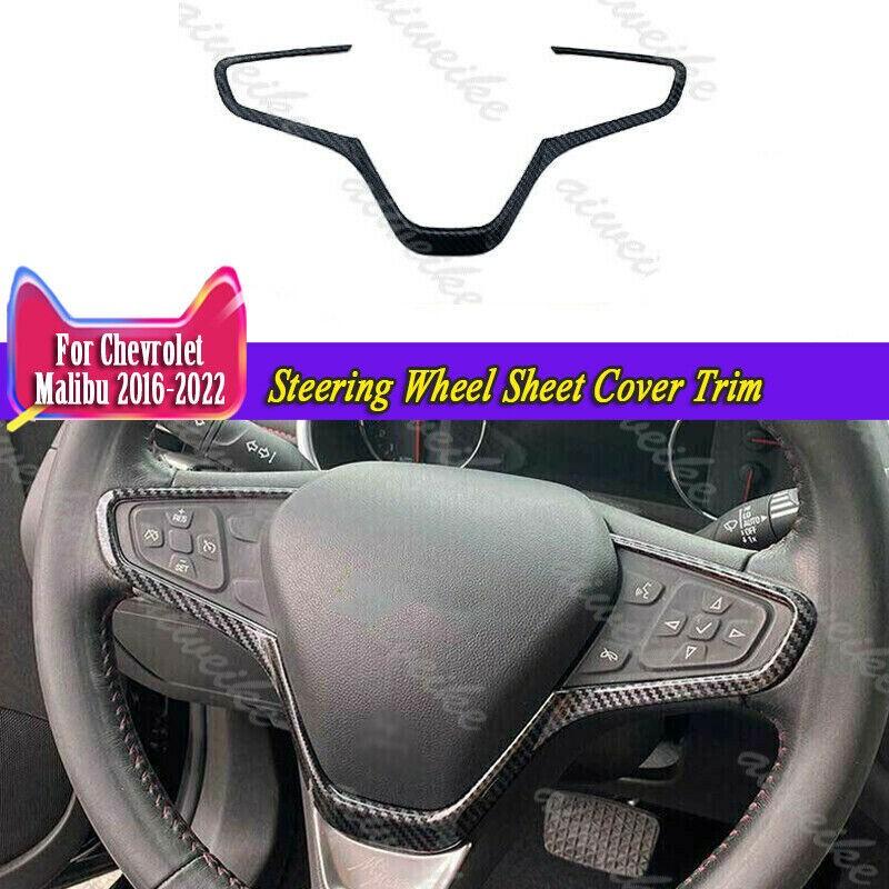 Carbon Fiber Steering Wheel Sheet Cover Trim Fit For Chevrolet Malibu 2016-2023