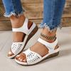 Fashion Classic Women Shoes Summer Women's Sandals Fashion Hollow Wedges Sandals Retro Solid Sewing Plus Size Rome Shoes