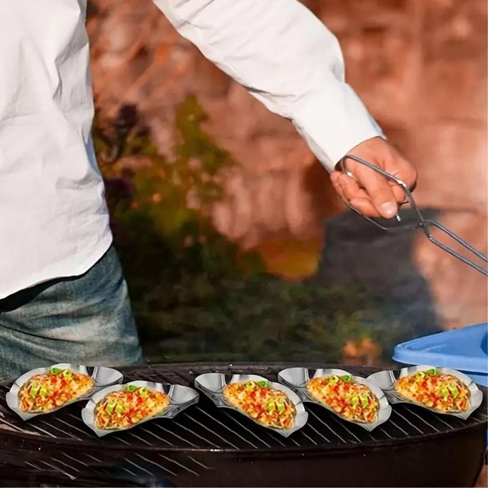 2 Stück Wiederverwendbare Austern Grillpfanne Grillbare Würztabletts Alle Arten Schalen