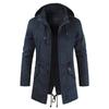 Autumn Winter Men's Slim Fit Jacket High Neck Man Trench Breasted Outerwear Casual Top Coat Windbreaker Windproof Clothing