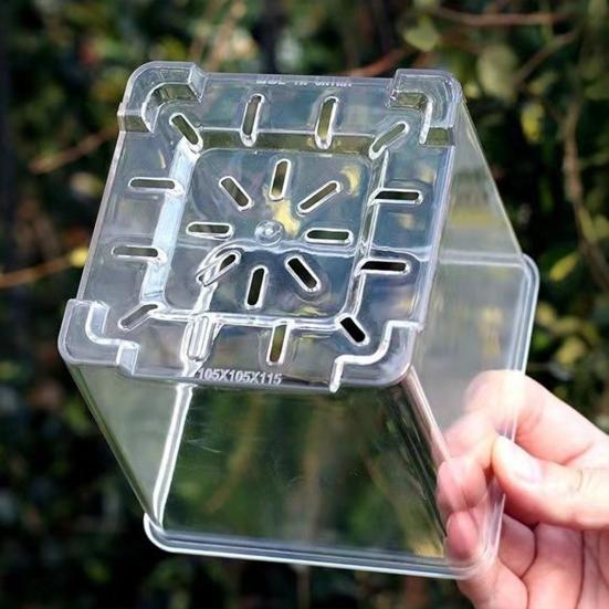 Flowerpot Acrylic Transparent Orchid Planter Breathable Hydrophobic Bottom Drainage Plant Pot Tuber Growth Planter