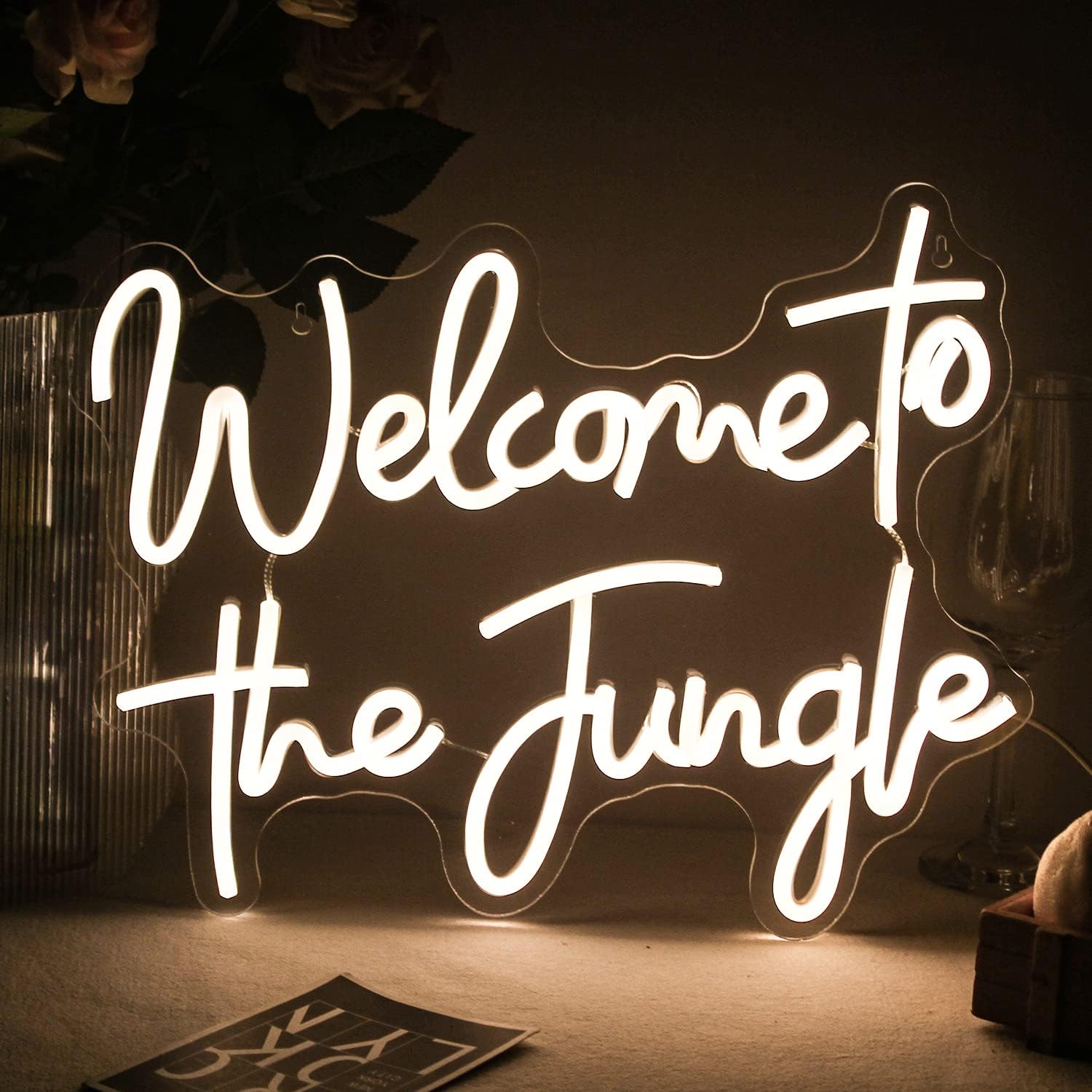 

Welcome to the Jungle Neon Sign for Wall Decor for Bedroom Nursery Kids Room Garden Home Entryway Front Porch Wedding Birthday