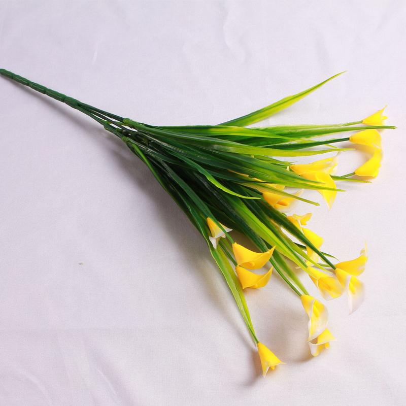 1 st Konstgjorda Blommor Färg Kallalilja Falska Blommor För Utomhus Trädgård Uteplats Utanför Fönster Gård Kontor Hem Skrivbord Rum