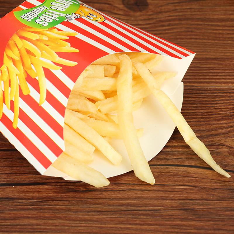 50 Stück Papier Pommes Schachtel Einweg Papier Charcuterie Becher Obstsalat Verpackungsbox DIY Pommes Halter Food Truck Paket