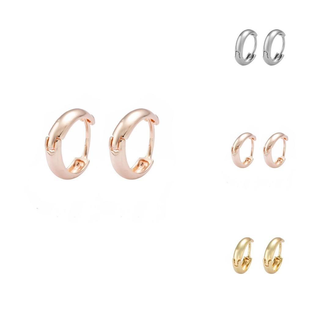 Hoop Alloy Elegant Earrings Minimalist Geometric Circular Gold Silver Gold Rose