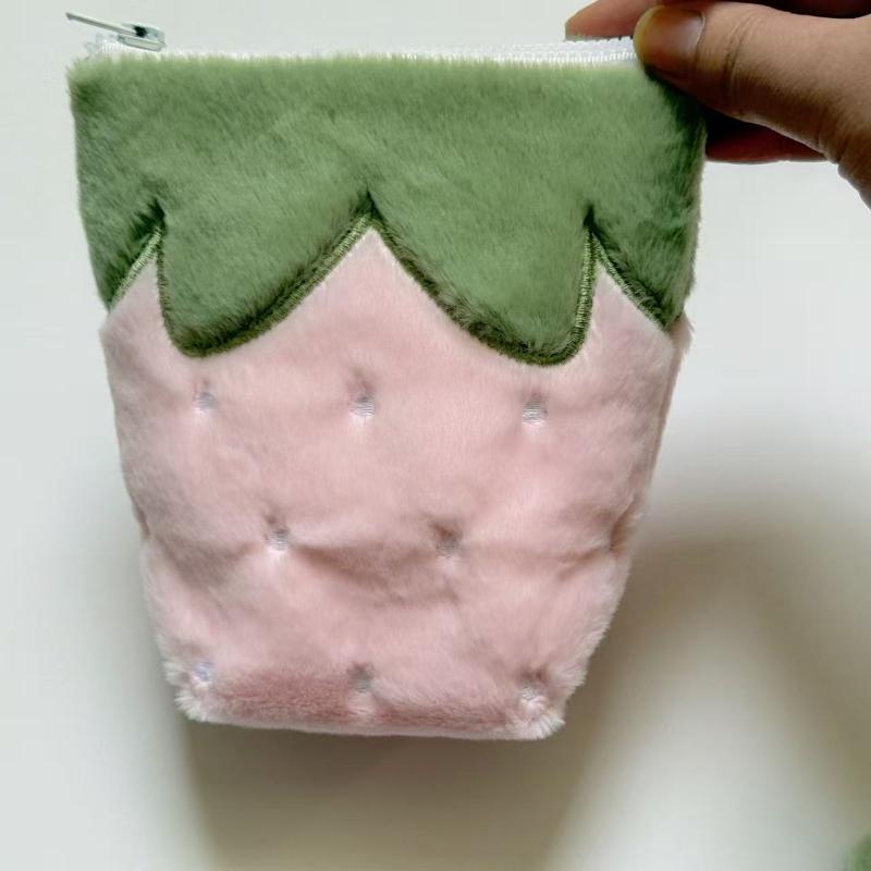 1Pcs Standing Strawberry Shape Pen Bag Large Capacity Stationery Organizer Multi-Functional Pencil Case Gift