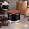Stainless steel espresso distributor, adjustable depth espresso distributor with walnut wood level, 3-angle bevel adjustable palm espresso