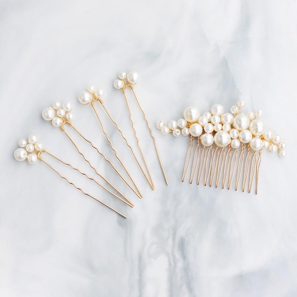 Silver Bride Hair Pins Gold Wedding Headwear Vintage Hair Fork Party