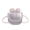 Urban Minimalist Girls Small Leather Crossbody Bag With Bow And Zipper Closure For Daily Use