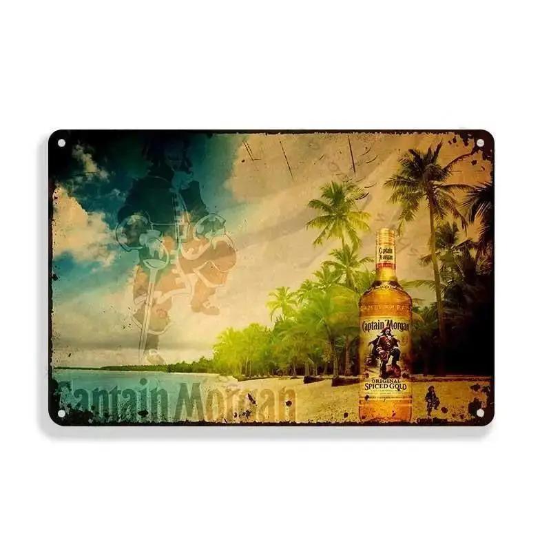 Vintage Rum Brand Metal Tin Sign Pin Up Girl Poster Metalowe znaki Man Cave Home Garage Metalowa tabliczka ścienna Dekoracja z blaszanego znaku