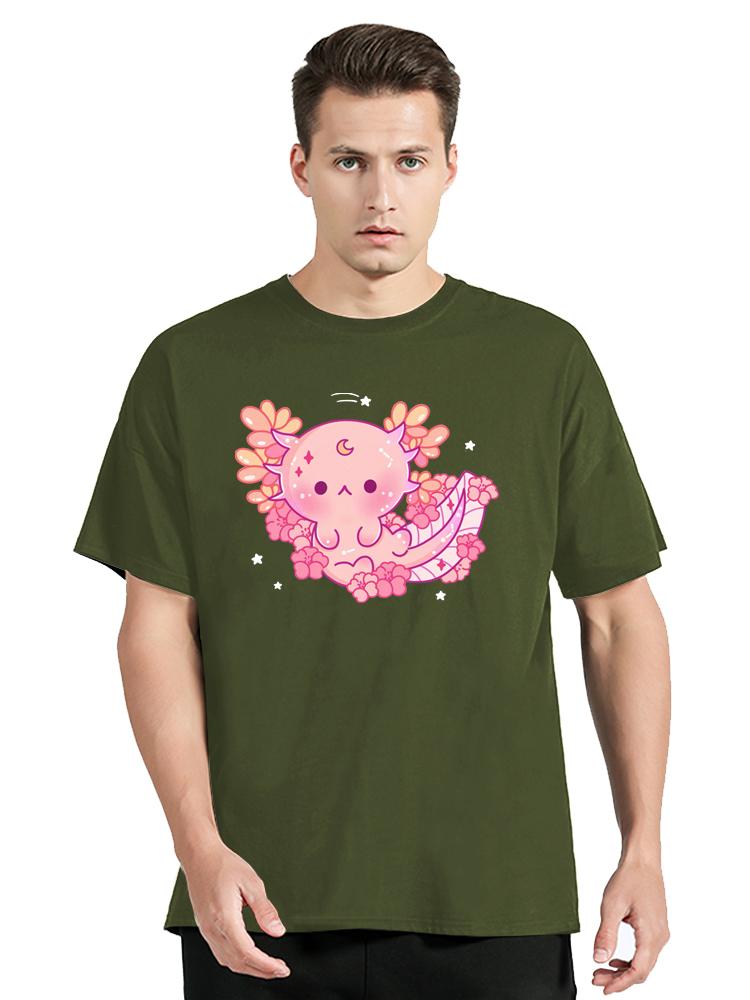 Ajolote Axolotl Übergroßes T-Shirt Sommer Herrenbekleidung Japanisch Fitness Fitness T-Shirt Anime Mode Baumwoll-T-Shirt Designer