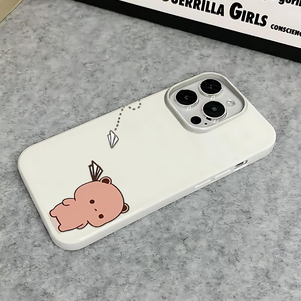 Легкий повседневный чехол для телефона для iPhone 16 17 Air 11 Pro Max 15 Plus 12 14 13 Мультяшный щенок Прочный Защита от падения iphone 11 ProMax белый