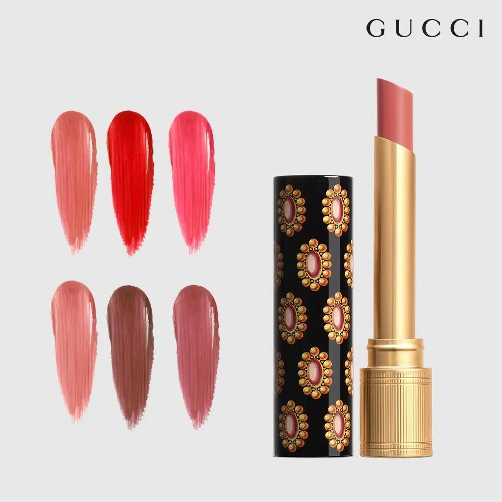 Gucci Rouge de Beauté Brillant High Moisture Glow Lipstick 1. 25 Goldie Red