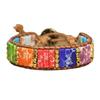 Rainbow Chakra Leather Wrap Bracelet – Gold Accent Boho Jewelry, Energy Balance Joy Gift for Women