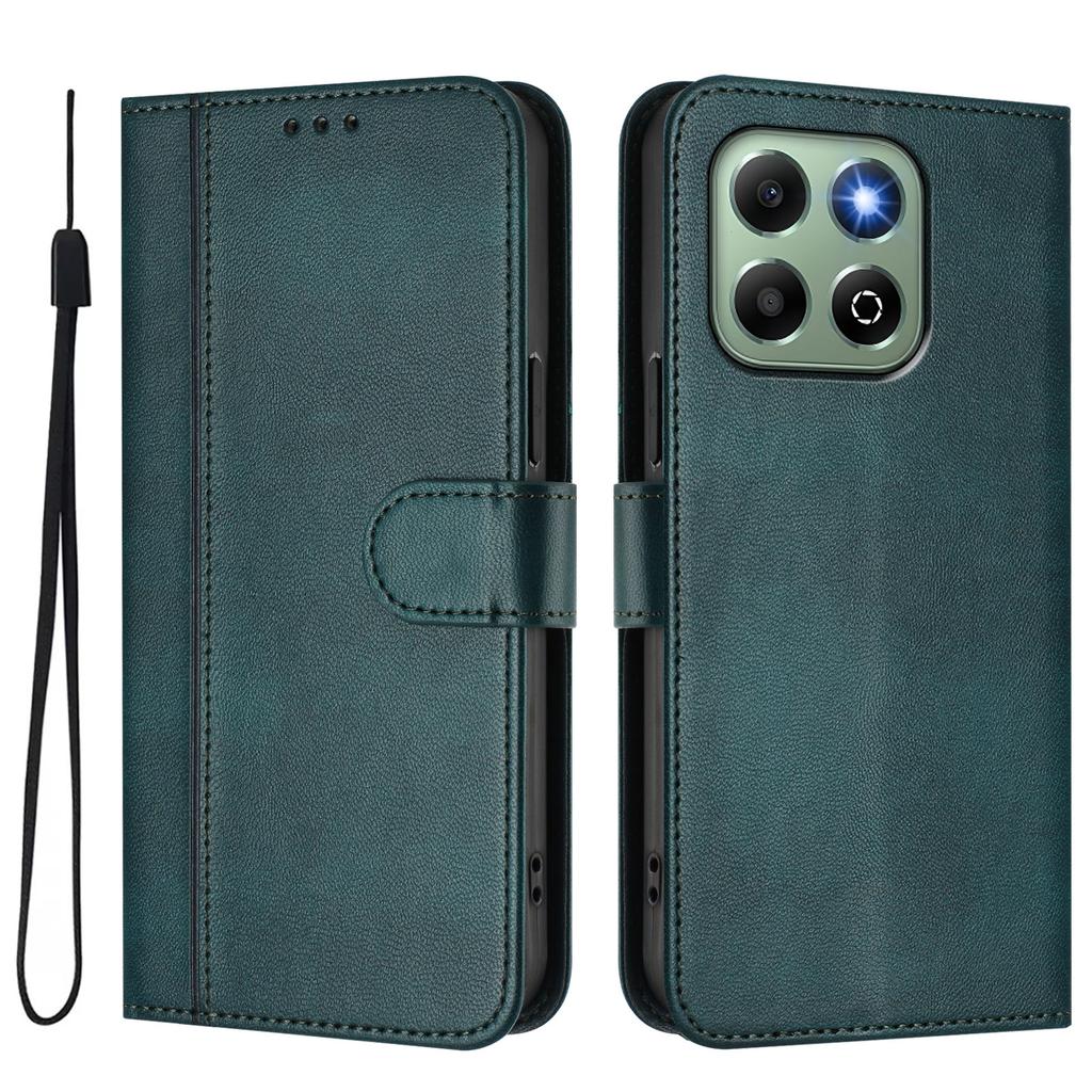 For Honor X6b 4G Cases Wallet Stand Retro Texture Leather Phone Cover with Lanyard