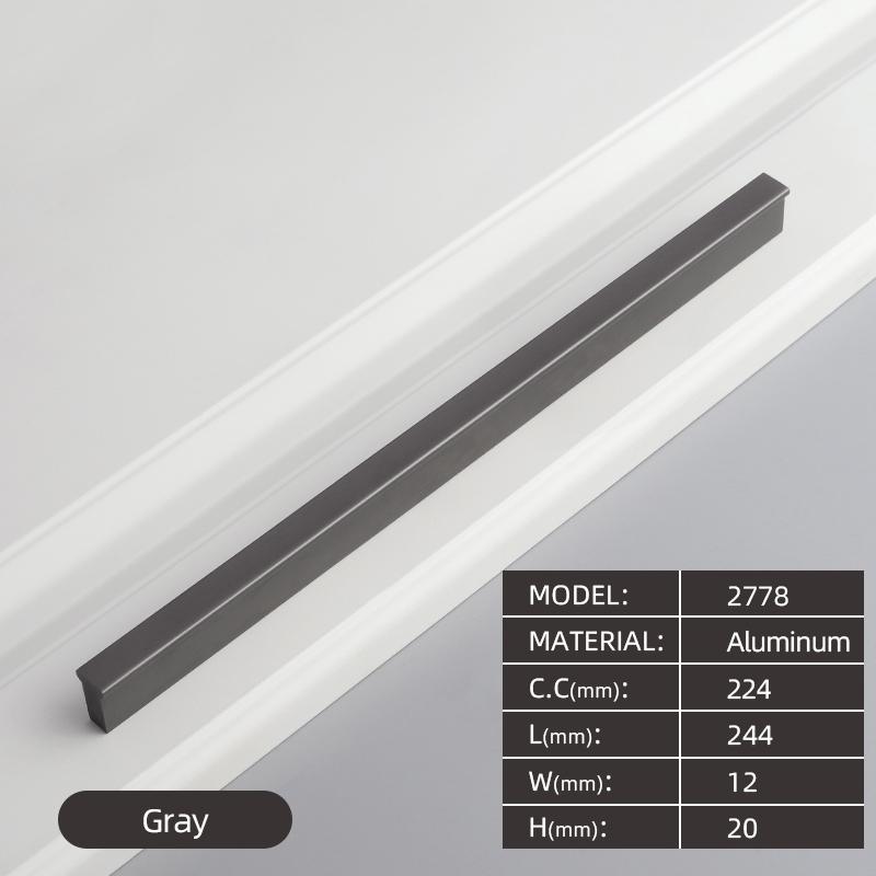 320MM Aluminium Profile Pulls Furniture Hardware Kitchen Cabinet Cupboard Dresser Wardrobe Drawer Door Black Modern Long Handles