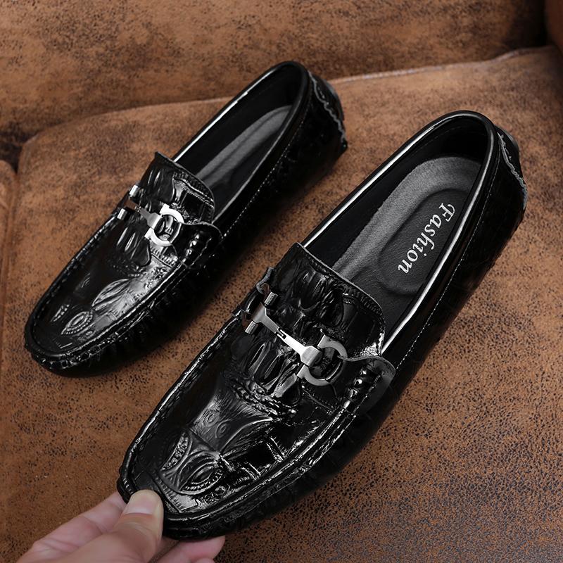 

Самый продаваемый бренд мужской обуви Мужские лоферы Кожаные мужские повседневные туфли Мокасины Masculino Офисное платье Свадебные туфли-лодочки без застежек 40