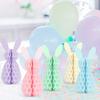 5 Pcs Easter Bunny Honeycomb Centerpiece 3D Paper Rabbit Ornament Spring Easter Party Table Decoration for Home Office Kitchen Decor