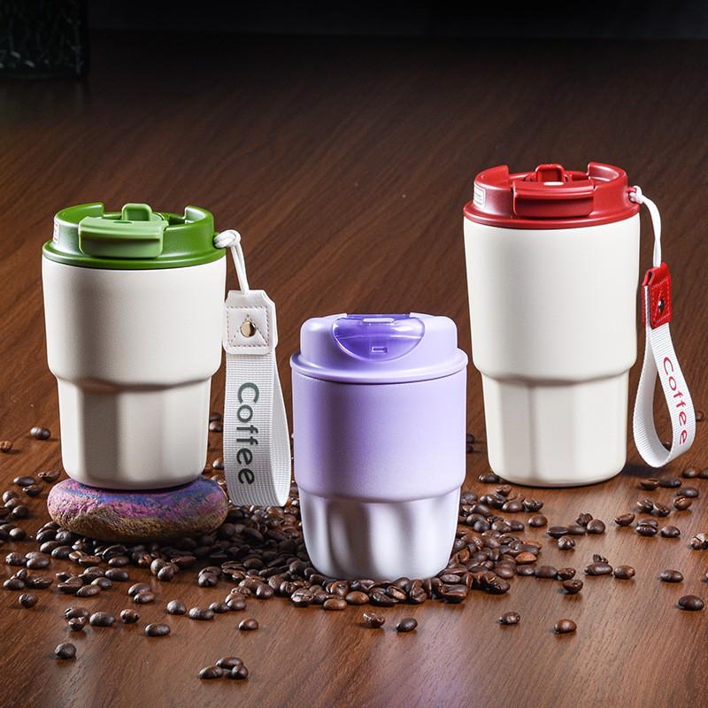 Stainless Steel 316 Double-Drink Insulated Travel Coffee Cup With Straw Lid Portable Mini Thermos Office Outdoor