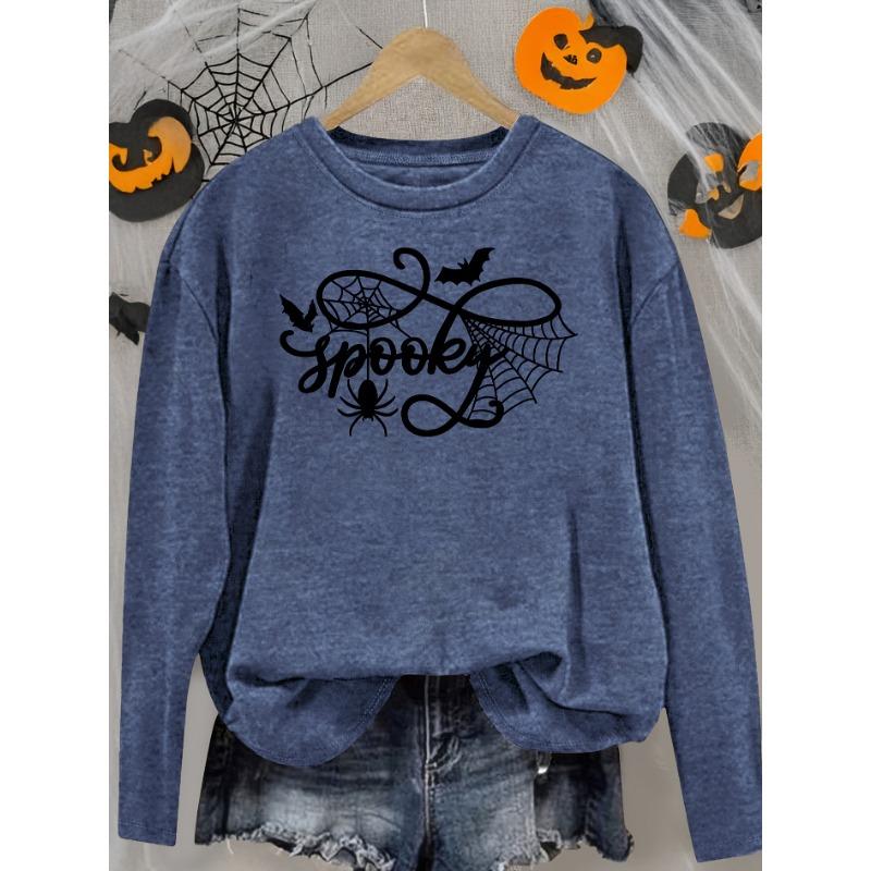 Women's Fun Printed Graphic Round Neck Long Sleeve T-Shirt