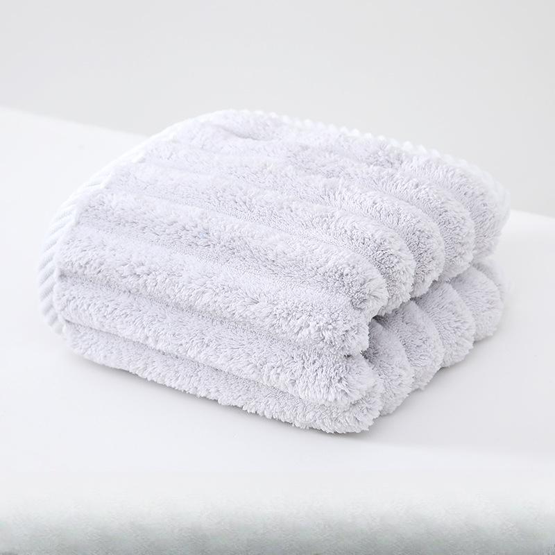 

New Coral Velvet Stripe Soft-touch Thickened Towel Skin-friendly Soft Moisture-wicking Striped Face Towel Durable 38*80